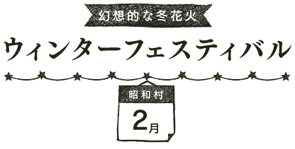 幻想的な冬花火 ウィンターフェスティバル（2月 昭和村）