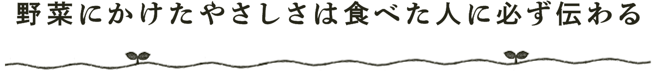野菜にかけたやさしさは食べた人に必ず伝わる